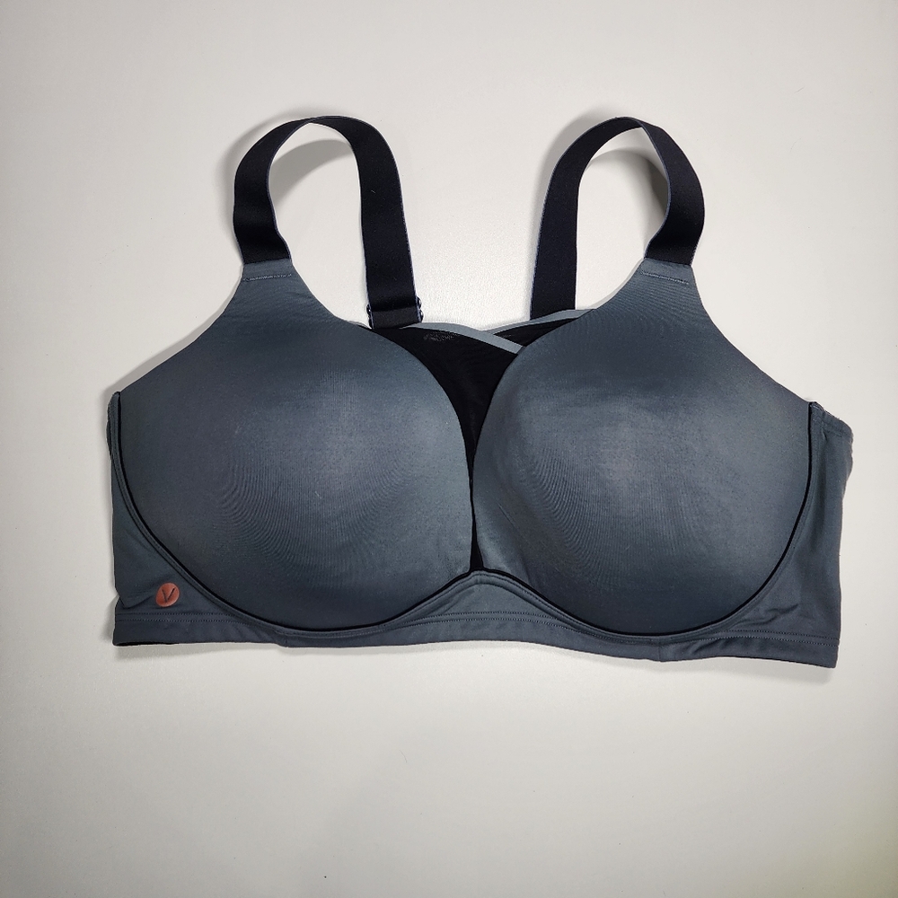 LIVI Active 46DD Sports Bra Wireless Wicking Medium Impact Blue Gray - Picture 2 of 8